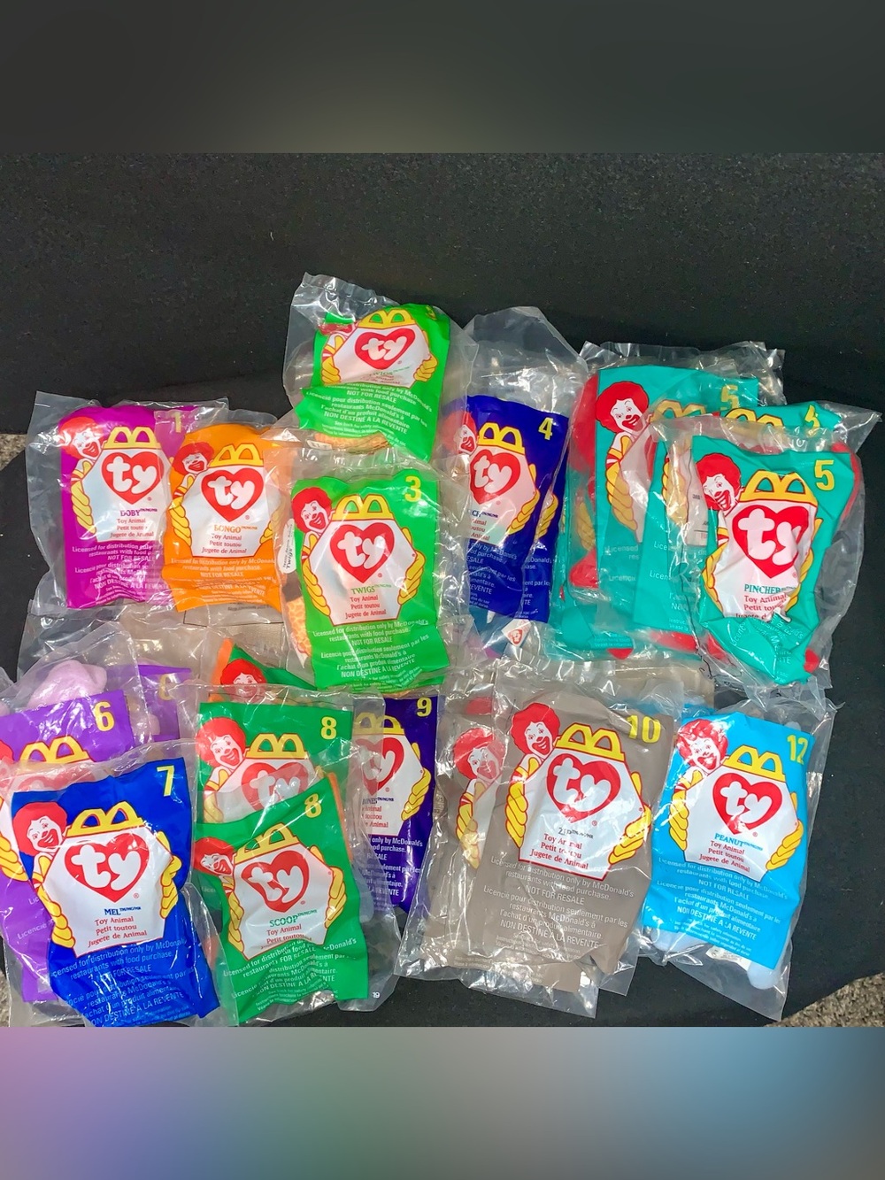 1998 McDonald’s Ty Teenie Beanie Babies — (29) Toys, (11) Different